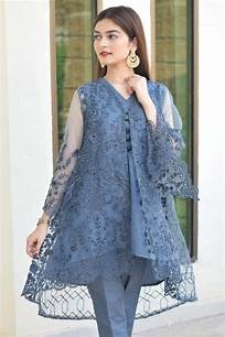 Navy Ruffle Sleeves Laser Cut Top- Henna Mehndi Sania Maskatiya